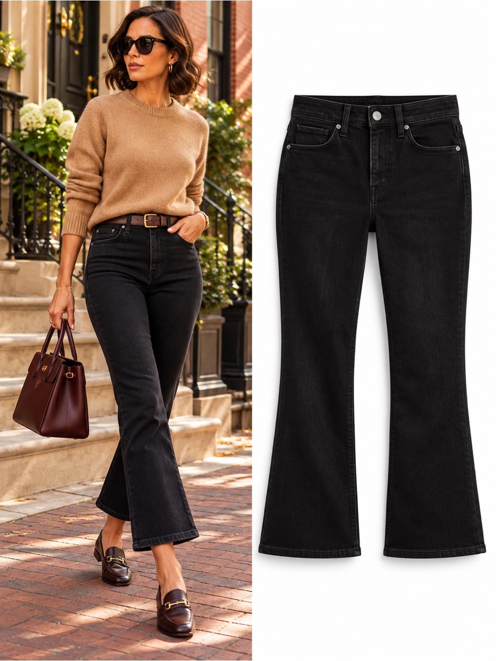 NWT Madewell Mid Rise Kick Out Crop Jeans Size 24P Petite Black Denaud